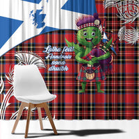 Saint Andrews Day Scotland Window Curtain Thistle Traditional Bagpipe Tartan Pattern - Wonder Print Shop