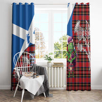 Saint Andrews Day Scotland Window Curtain Thistle Traditional Bagpipe Tartan Pattern - Wonder Print Shop