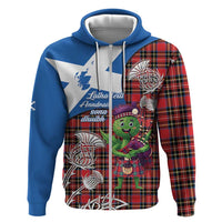 Saint Andrews Day Scotland Zip Hoodie Thistle Traditional Bagpipe Tartan Pattern - Wonder Print Shop