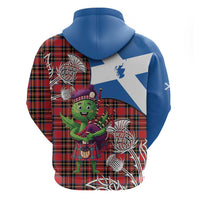 Saint Andrews Day Scotland Zip Hoodie Thistle Traditional Bagpipe Tartan Pattern - Wonder Print Shop