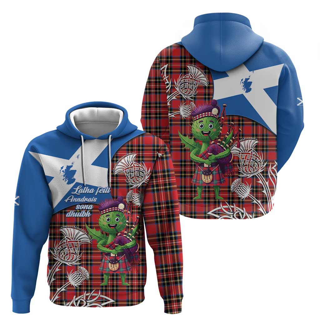 Saint Andrews Day Scotland Zip Hoodie Thistle Traditional Bagpipe Tartan Pattern - Wonder Print Shop