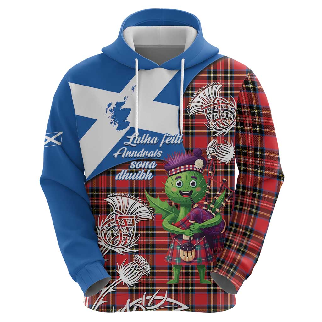 Saint Andrews Day Scotland Zip Hoodie Thistle Traditional Bagpipe Tartan Pattern - Wonder Print Shop