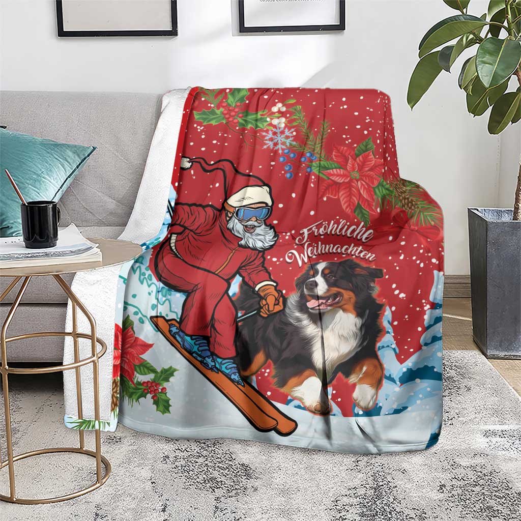 Switzerland Christmas Blanket Greater Swiss Mountain Dog Santa - Merry Xmas