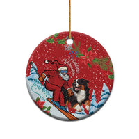 Switzerland Christmas Ceramic Ornament Greater Swiss Mountain Dog Santa - Merry Xmas - Wonder Print Shop