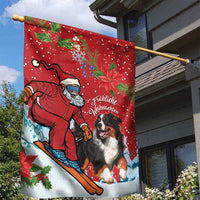 Switzerland Christmas Garden Flag Greater Swiss Mountain Dog Santa - Merry Xmas - Wonder Print Shop