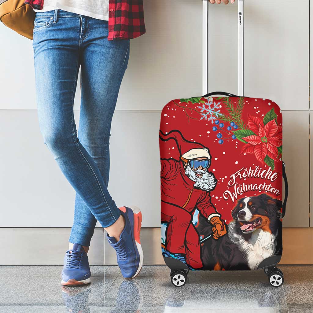 Switzerland Christmas Luggage Cover Greater Swiss Mountain Dog Santa - Merry Xmas - Wonder Print Shop