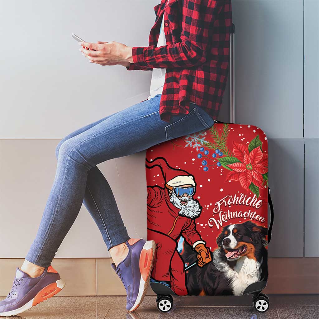 Switzerland Christmas Luggage Cover Greater Swiss Mountain Dog Santa - Merry Xmas - Wonder Print Shop