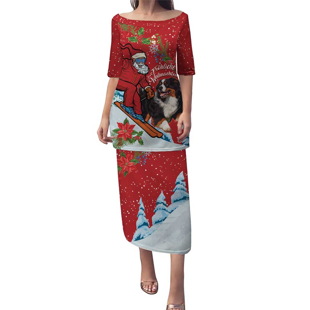 Switzerland Christmas Puletasi Greater Swiss Mountain Dog Santa - Merry Xmas - Wonder Print Shop