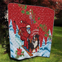 Switzerland Christmas Quilt Greater Swiss Mountain Dog Santa - Merry Xmas - Wonder Print Shop