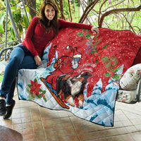 Switzerland Christmas Quilt Greater Swiss Mountain Dog Santa - Merry Xmas - Wonder Print Shop