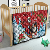 Switzerland Christmas Quilt Greater Swiss Mountain Dog Santa - Merry Xmas - Wonder Print Shop