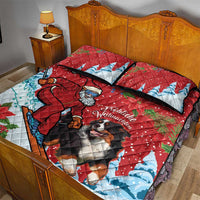Switzerland Christmas Quilt Bed Set Greater Swiss Mountain Dog Santa - Merry Xmas - Wonder Print Shop
