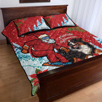 Switzerland Christmas Quilt Bed Set Greater Swiss Mountain Dog Santa - Merry Xmas - Wonder Print Shop