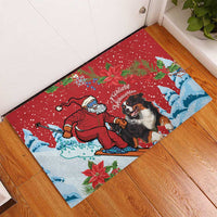 Switzerland Christmas Rubber Doormat Greater Swiss Mountain Dog Santa - Merry Xmas - Wonder Print Shop