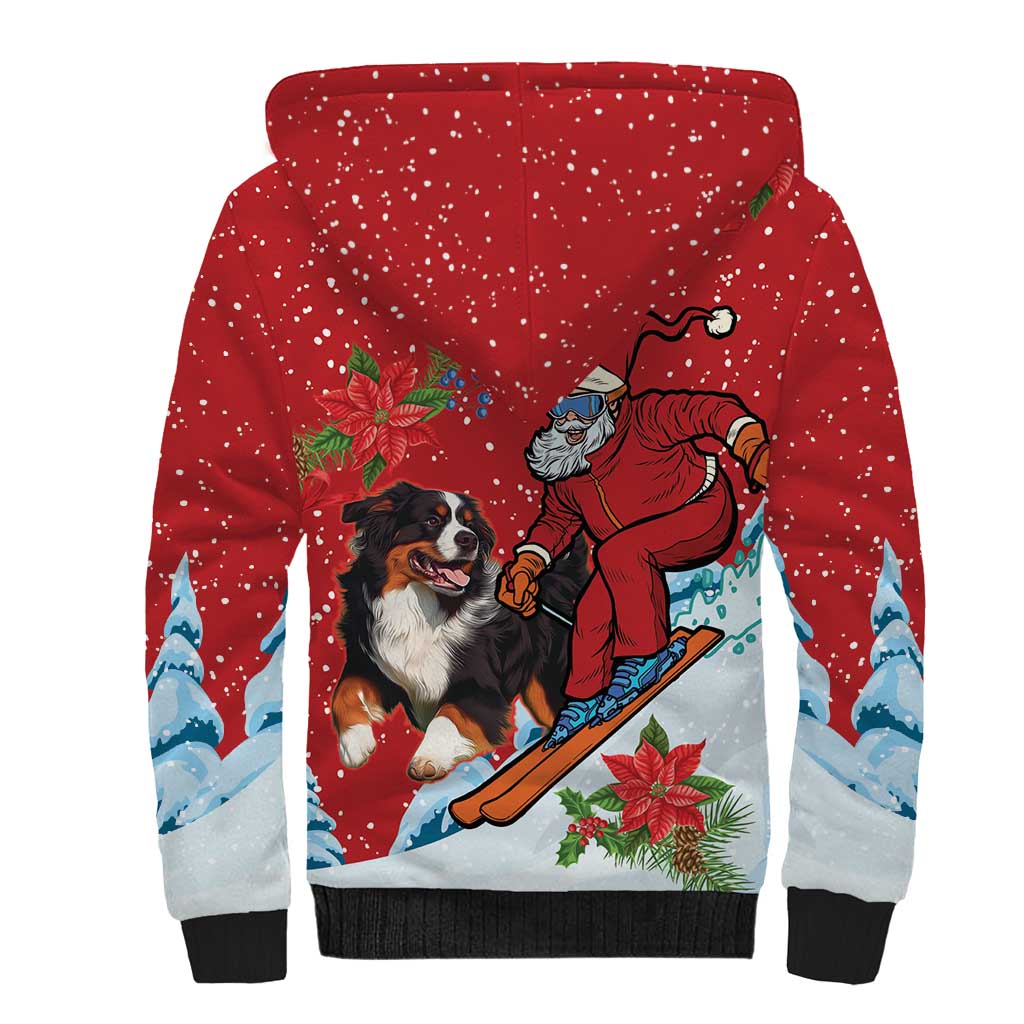 Switzerland Christmas Sherpa Hoodie Greater Swiss Mountain Dog Santa - Merry Xmas - Wonder Print Shop
