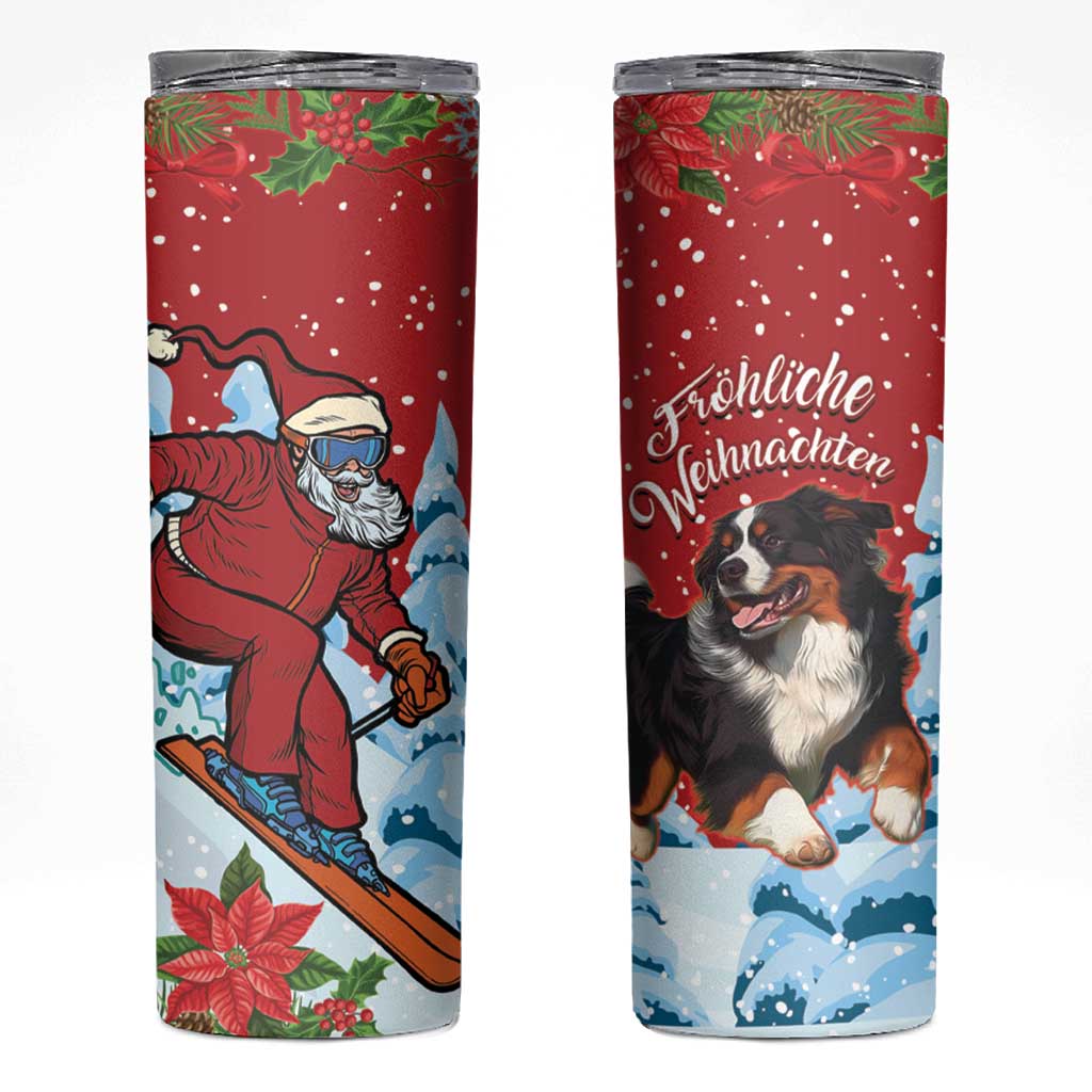 Switzerland Christmas Skinny Tumbler Greater Swiss Mountain Dog Santa - Merry Xmas - Wonder Print Shop