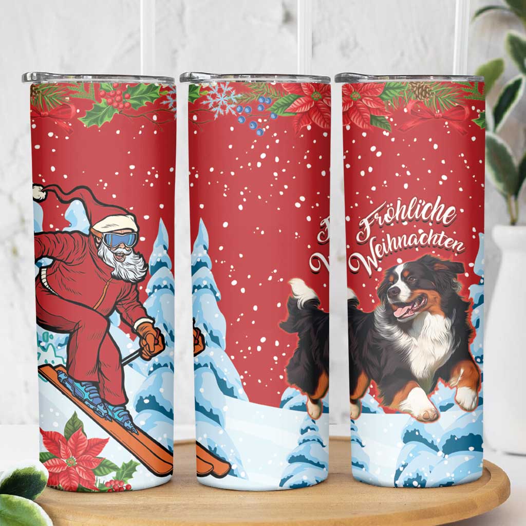 Switzerland Christmas Skinny Tumbler Greater Swiss Mountain Dog Santa - Merry Xmas - Wonder Print Shop