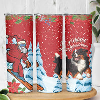 Switzerland Christmas Skinny Tumbler Greater Swiss Mountain Dog Santa - Merry Xmas - Wonder Print Shop