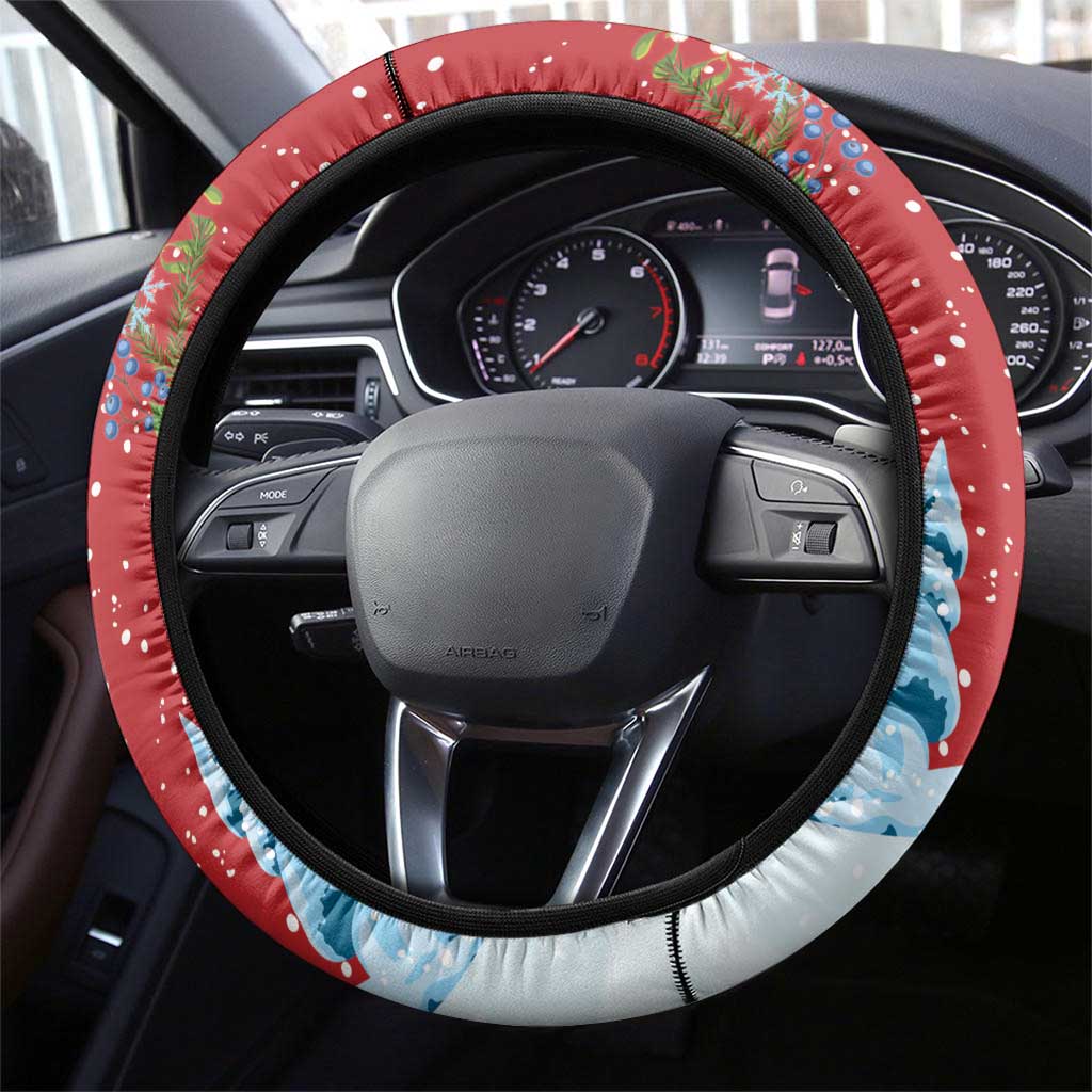 Switzerland Christmas Steering Wheel Cover Greater Swiss Mountain Dog Santa - Merry Xmas - Wonder Print Shop