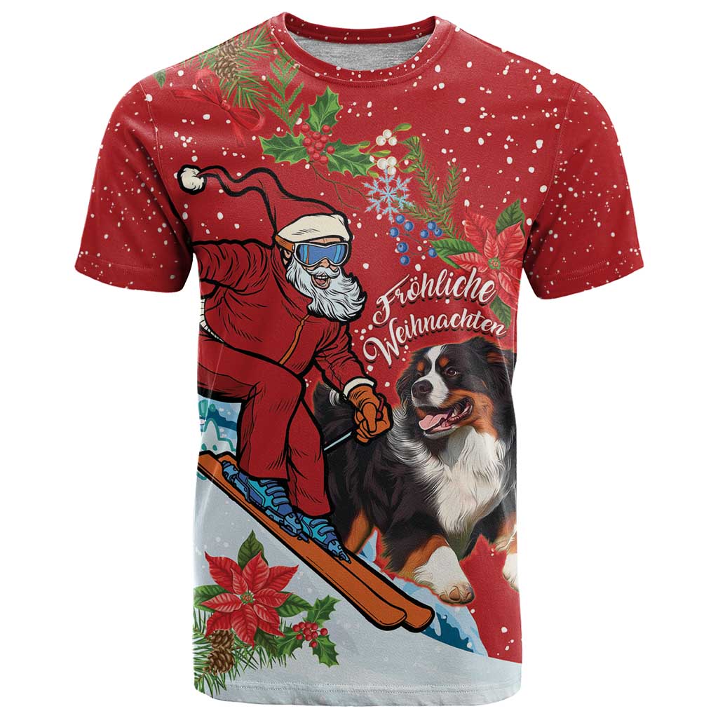 Switzerland Christmas T Shirt Greater Swiss Mountain Dog Santa - Merry Xmas - Wonder Print Shop