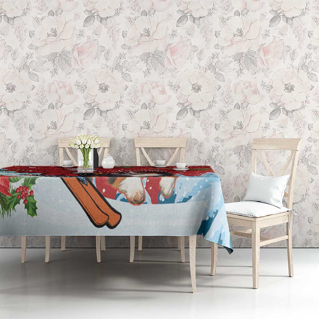 Switzerland Christmas Tablecloth Greater Swiss Mountain Dog Santa - Merry Xmas - Wonder Print Shop