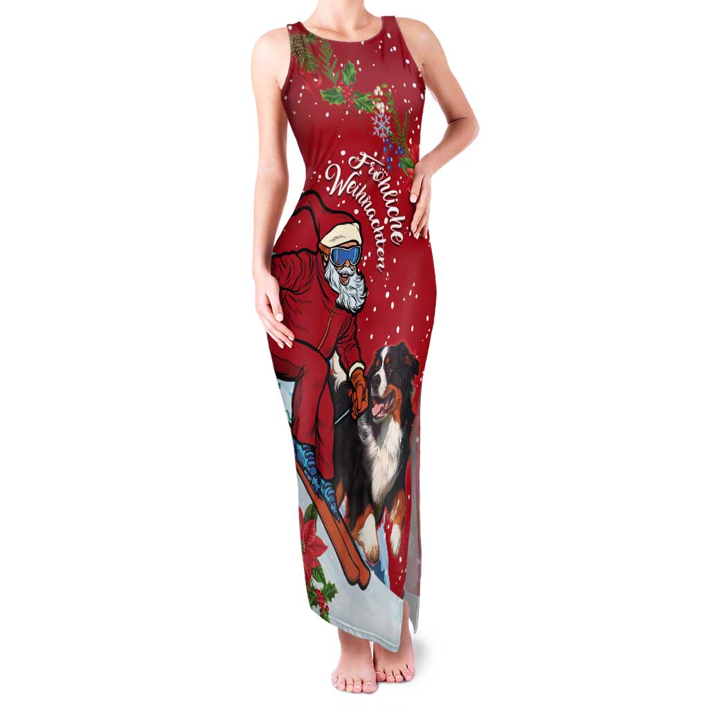 Switzerland Christmas Tank Maxi Dress Greater Swiss Mountain Dog Santa - Merry Xmas - Wonder Print Shop
