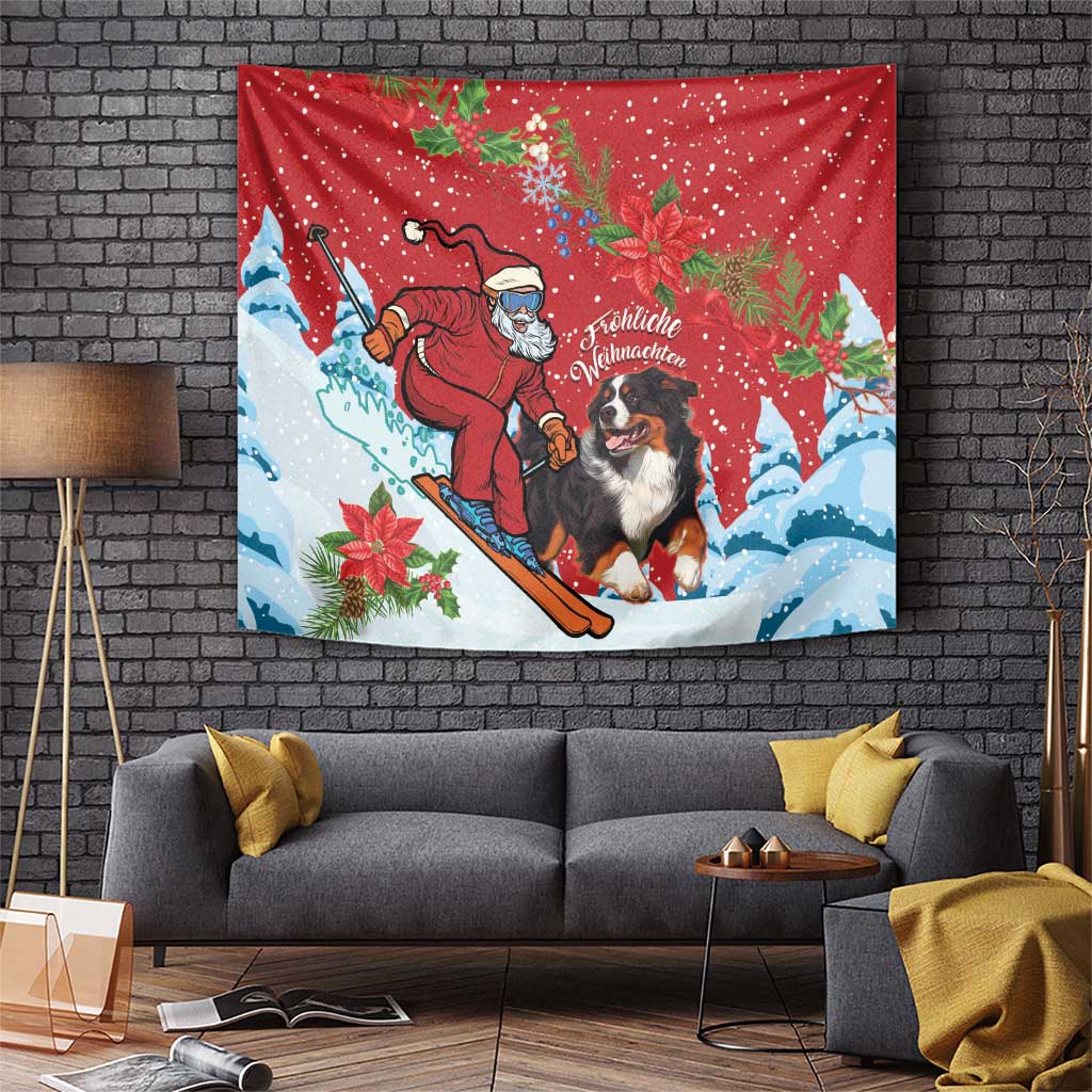 Switzerland Christmas Tapestry Greater Swiss Mountain Dog Santa - Merry Xmas - Wonder Print Shop