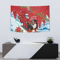 Switzerland Christmas Tapestry Greater Swiss Mountain Dog Santa - Merry Xmas - Wonder Print Shop