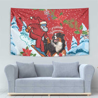 Switzerland Christmas Tapestry Greater Swiss Mountain Dog Santa - Merry Xmas - Wonder Print Shop