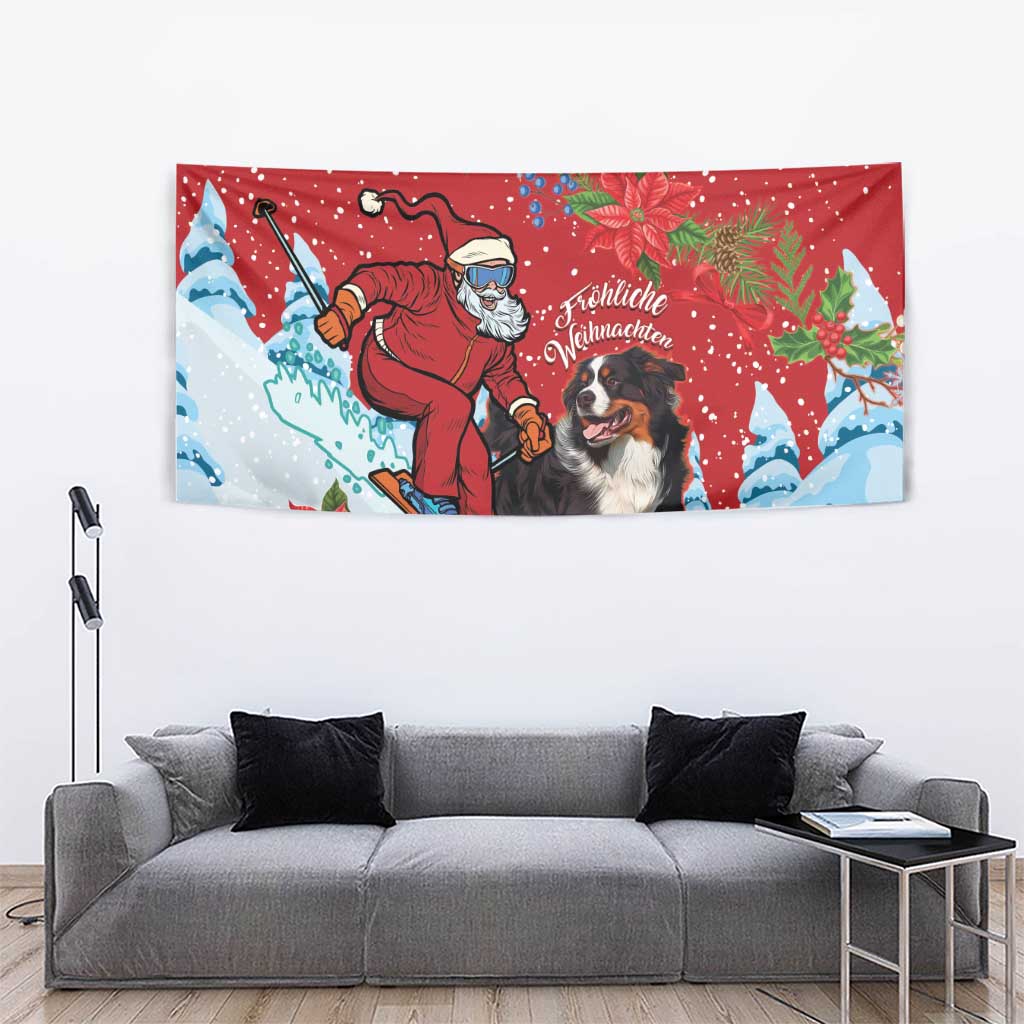 Switzerland Christmas Tapestry Greater Swiss Mountain Dog Santa - Merry Xmas - Wonder Print Shop