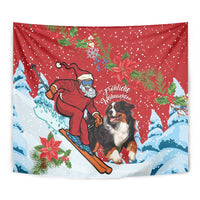 Switzerland Christmas Tapestry Greater Swiss Mountain Dog Santa - Merry Xmas - Wonder Print Shop