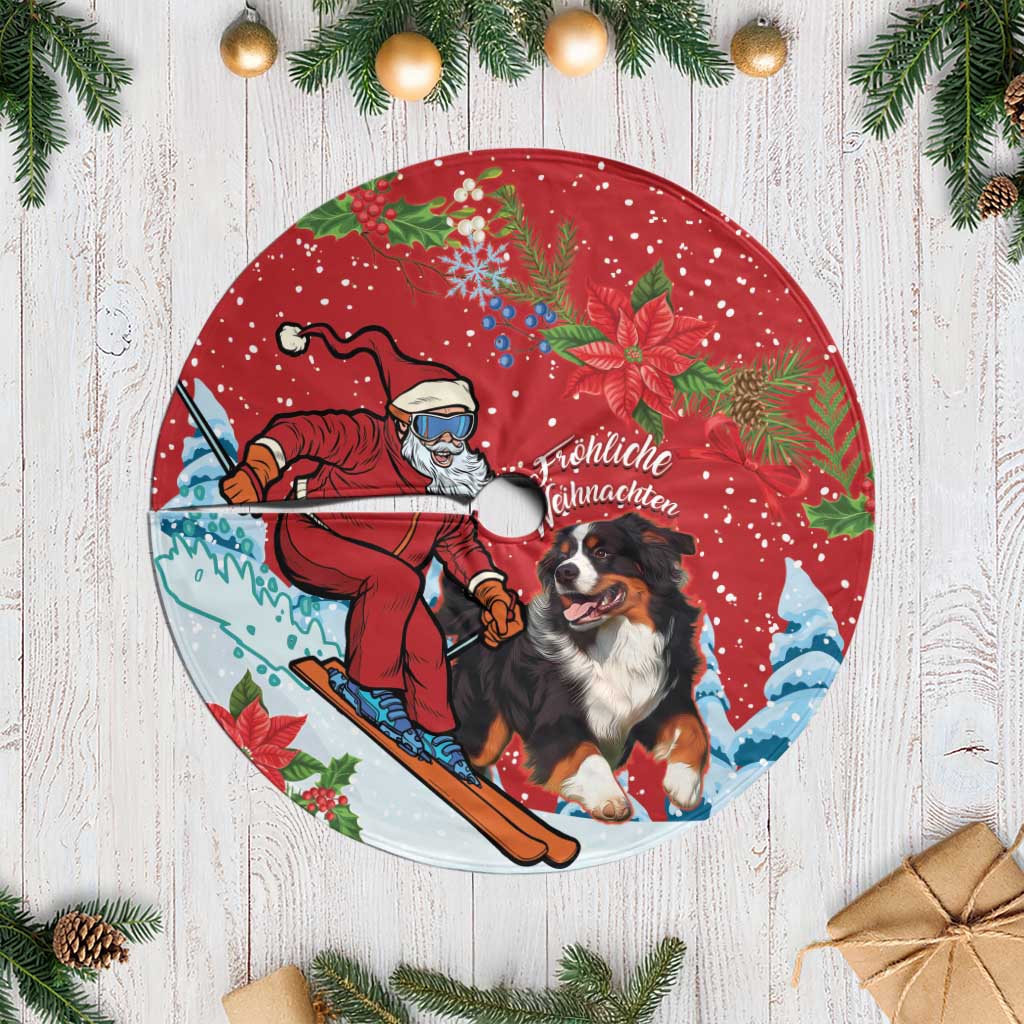 Switzerland Christmas Tree Skirt Greater Swiss Mountain Dog Santa - Merry Xmas - Wonder Print Shop