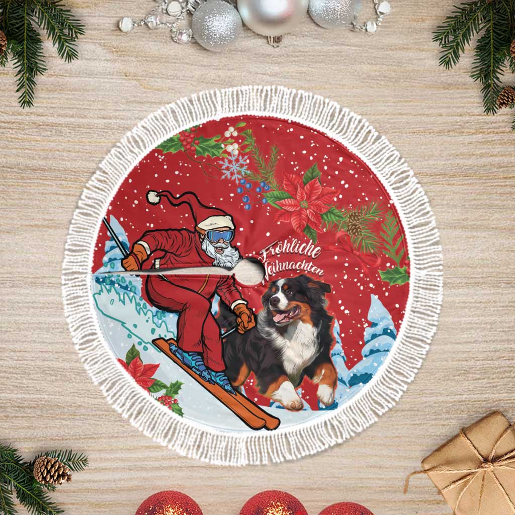 Switzerland Christmas Tree Skirt Greater Swiss Mountain Dog Santa - Merry Xmas - Wonder Print Shop
