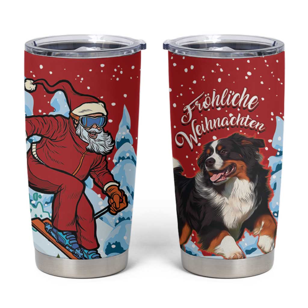 Switzerland Christmas Tumbler Cup Greater Swiss Mountain Dog Santa - Merry Xmas - Wonder Print Shop