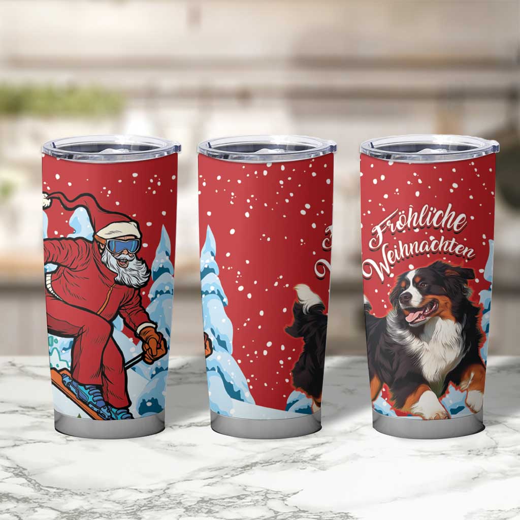 Switzerland Christmas Tumbler Cup Greater Swiss Mountain Dog Santa - Merry Xmas - Wonder Print Shop