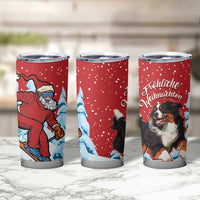 Switzerland Christmas Tumbler Cup Greater Swiss Mountain Dog Santa - Merry Xmas - Wonder Print Shop