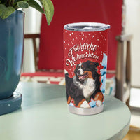 Switzerland Christmas Tumbler Cup Greater Swiss Mountain Dog Santa - Merry Xmas - Wonder Print Shop