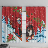 Switzerland Christmas Window Curtain Greater Swiss Mountain Dog Santa - Merry Xmas - Wonder Print Shop