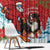 Switzerland Christmas Window Curtain Greater Swiss Mountain Dog Santa - Merry Xmas - Wonder Print Shop