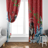 Switzerland Christmas Window Curtain Greater Swiss Mountain Dog Santa - Merry Xmas - Wonder Print Shop