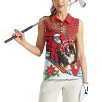 Switzerland Christmas Women Sleeveless Polo Shirt Greater Swiss Mountain Dog Santa - Merry Xmas - Wonder Print Shop