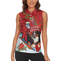 Switzerland Christmas Women Sleeveless Polo Shirt Greater Swiss Mountain Dog Santa - Merry Xmas - Wonder Print Shop