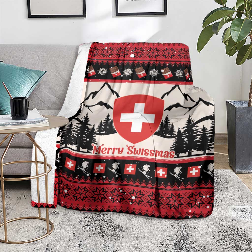 Switzerland Christmas Blanket Merry Swissmas - Coat Of Arms Style