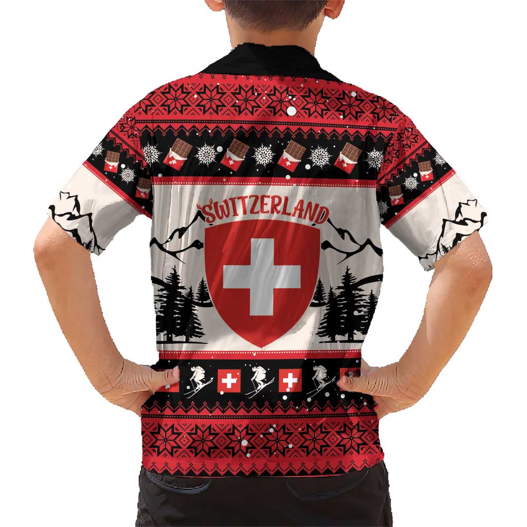 Switzerland Christmas Hawaiian Shirt Merry Swissmas - Coat Of Arms Style - Wonder Print Shop
