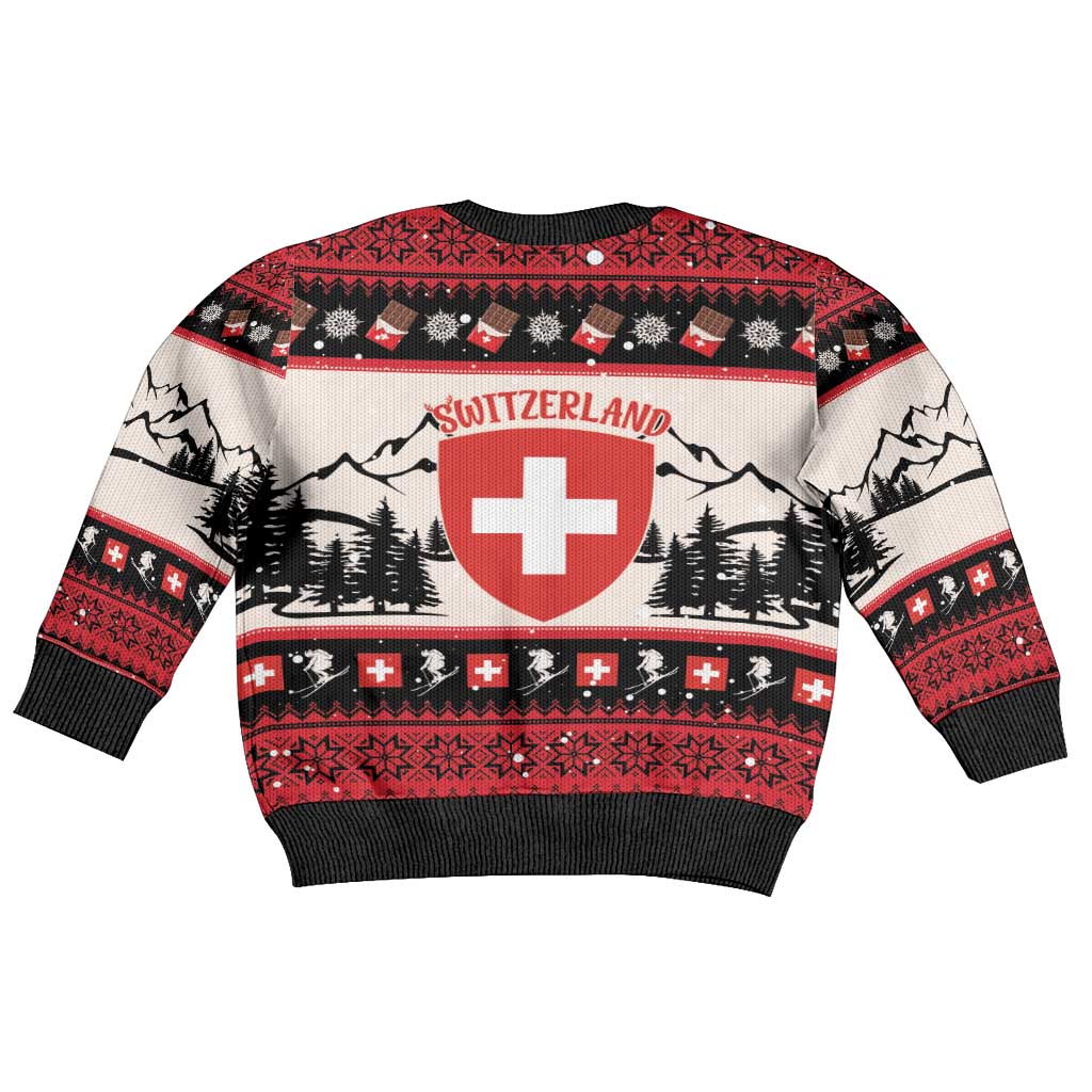 Switzerland Christmas Kid Ugly Christmas Sweater Merry Swissmas - Coat Of Arms Style - Wonder Print Shop