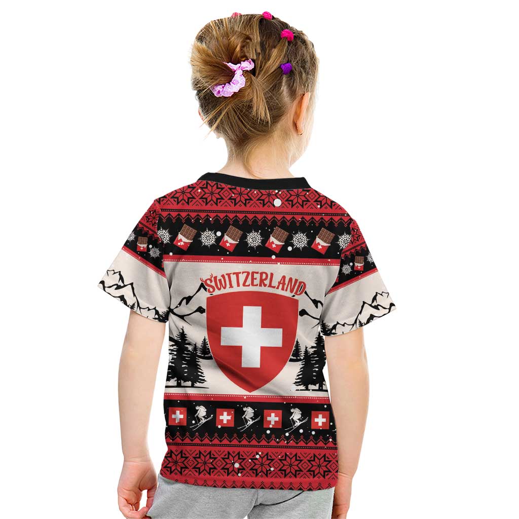 Switzerland Christmas Kid T Shirt Merry Swissmas - Coat Of Arms Style - Wonder Print Shop