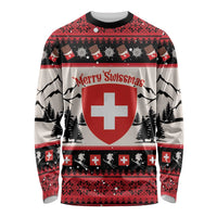 Switzerland Christmas Long Sleeve Shirt Merry Swissmas - Coat Of Arms Style - Wonder Print Shop