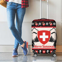 Switzerland Christmas Luggage Cover Merry Swissmas - Coat Of Arms Style - Wonder Print Shop