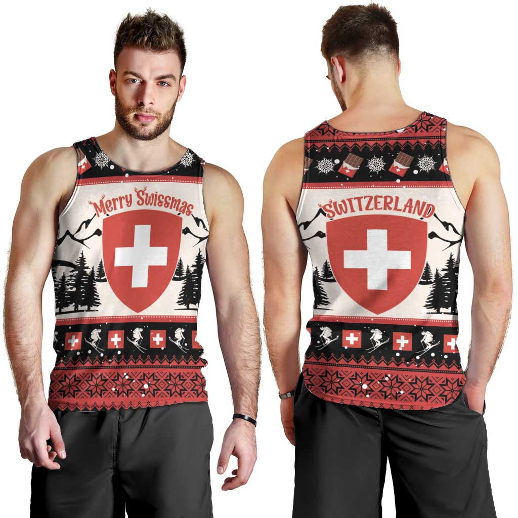 Switzerland Christmas Men Tank Top Merry Swissmas - Coat Of Arms Style - Wonder Print Shop