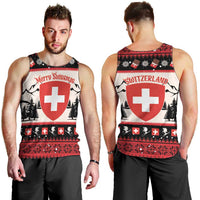 Switzerland Christmas Men Tank Top Merry Swissmas - Coat Of Arms Style - Wonder Print Shop